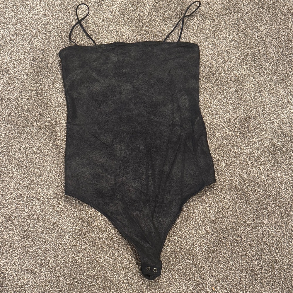 Abercrombie SoftAF Bodysuit - distressed washed leather look